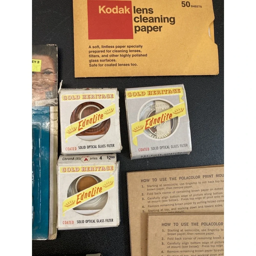 Polaroid Kodak Bulbs Cleaner Optical Filter Print Mount Some Incomplete Vtg Lot